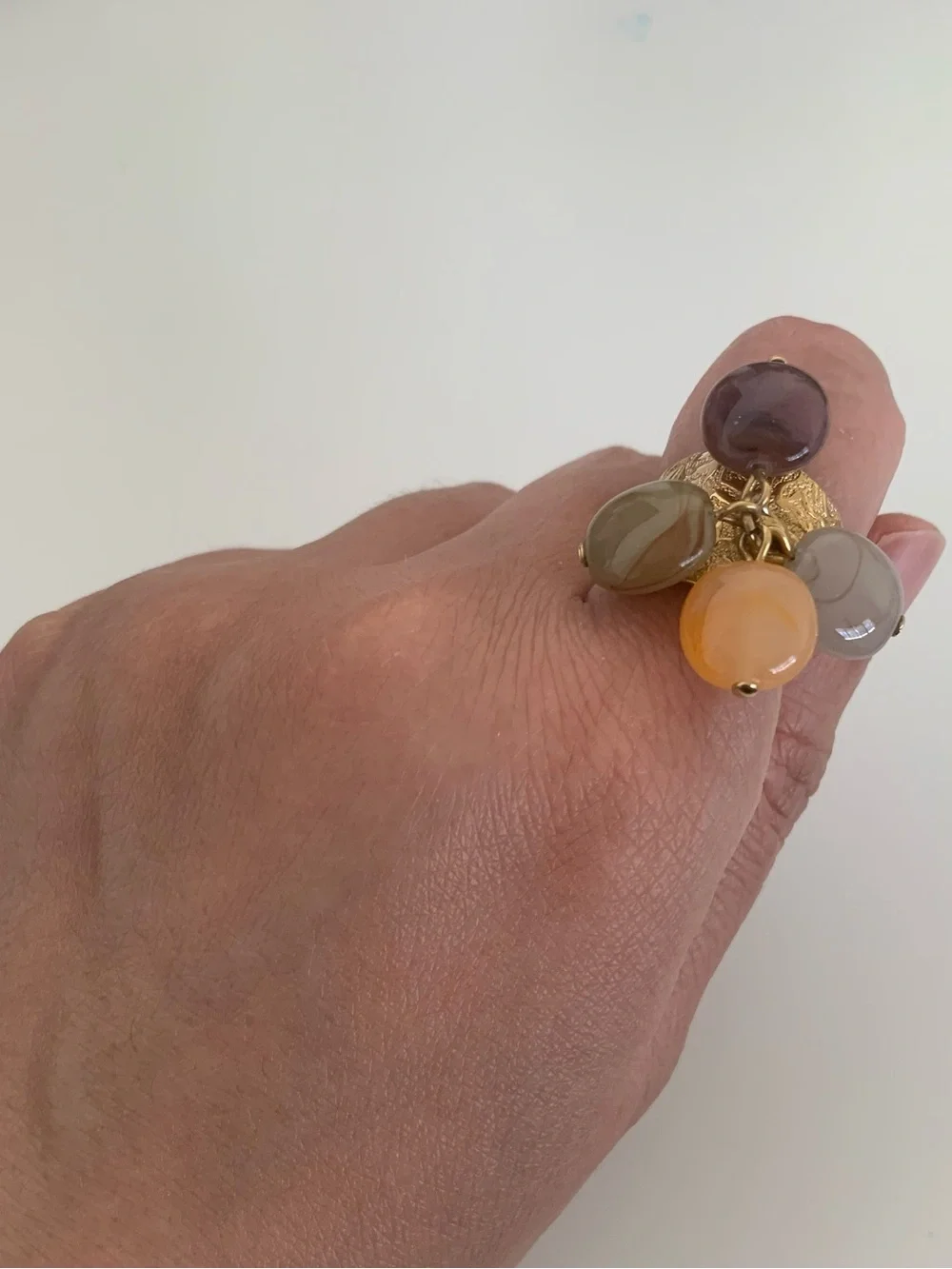 Sarah Coventry PEBBLES Ring from 1976 * Vintage Multi Colored Stone Ring